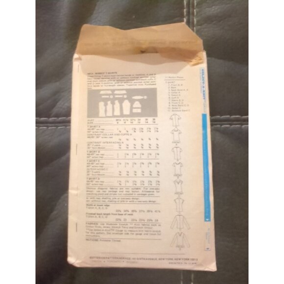 4614 Butterick Vintage 70's T-Shirt Top Sewing Pattern Size 12 Cut/Complete - Picture 3 of 4